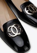 Patent leather loafers with circle ring detail, black, 96-D-104-9-38, Photo 8