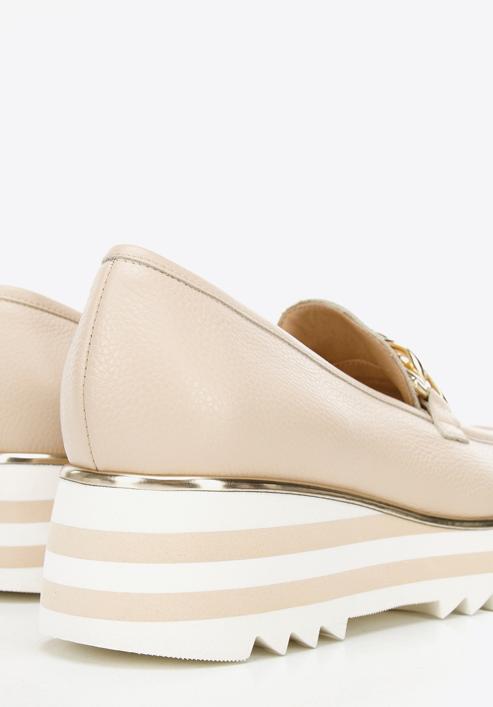 Women's platform bit loafers, beige, 94-D-102-9-40, Photo 8