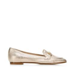 Women's leather bit loafers, gold, 94-D-107-G-39, Photo 1