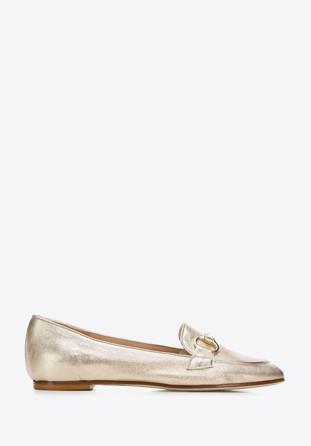 Women's leather bit loafers, gold, 94-D-107-G-38, Photo 1