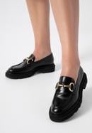 Women's lug sole bit loafers, black, 96-D-111-1-39_5, Photo 15