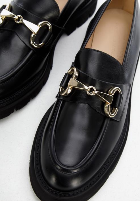 Women's lug sole bit loafers, black, 96-D-111-1-36, Photo 8