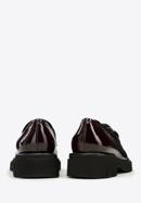 Women's leather moccasins with a crystal chain, burgundy, 97-D-106-3-37, Photo 4