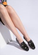 Patent leather moccasins with chain strap with tassel detail, black, 96-D-106-N-36, Photo 15