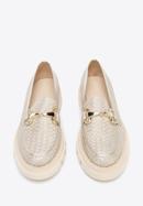 Women's leather moccasins, beige-gold, 96-D-103-9-36, Photo 3