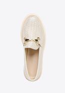 Women's leather moccasins, beige-gold, 96-D-103-9-36, Photo 4