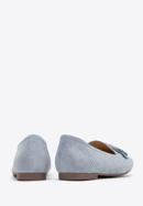 Women's suede tassel moccasins, sky blue, 98-D-955-7-39, Photo 4