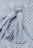 Damskie mokasyny z zamszu z chwostami, błękitny, 98-D-955-7-35, Zdjęcie 8