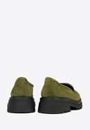 Women's suede platform loafers, green, 97-D-303-4-38, Photo 4