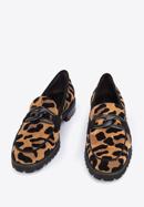 Leopard print suede loafers, black-brown, 95-D-103-1-41, Photo 2