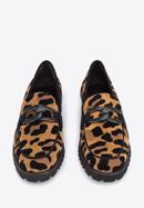 Leopard print suede loafers, black-brown, 95-D-103-1-41, Photo 3