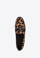 Leopard print suede loafers, black-brown, 95-D-103-1-41, Photo 5