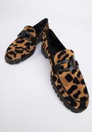 Leopard print suede loafers, black-brown, 95-D-103-1-41, Photo 7