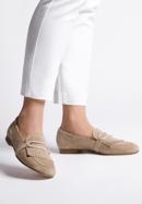 Women's suede loafers with fringe detailing, beige, 92-D-115-9-36, Photo 21