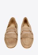 Women's suede loafers with fringe detailing, beige, 92-D-115-9-36, Photo 4