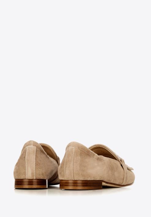 Women's suede loafers with fringe detailing, beige, 92-D-115-9-36, Photo 5