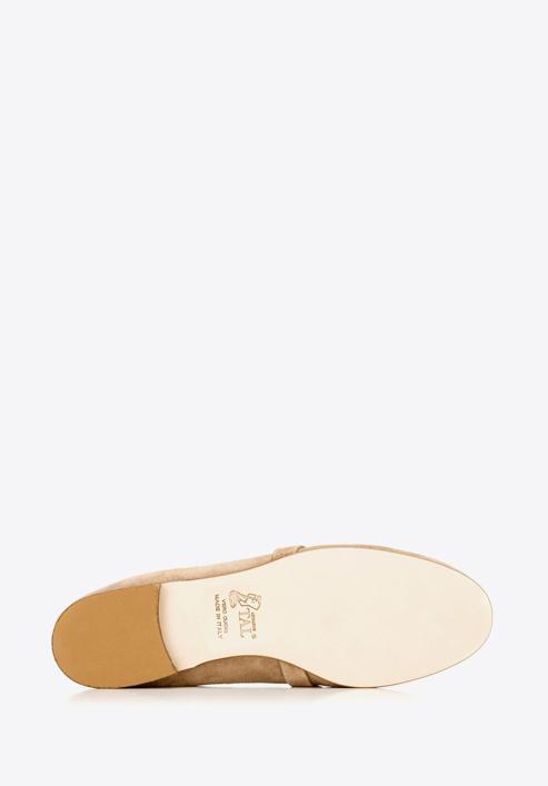 Women's suede loafers with fringe detailing, beige, 92-D-115-9-36, Photo 7