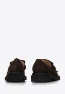 Women's suede moccasins with fringe and buckle detail, brown, 98-D-104-Z-39, Photo 4