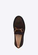Women's suede moccasins with fringe and buckle detail, brown, 98-D-104-4-39_5, Photo 5