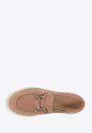 Women's suede platform bit loafers, muted pink, 96-D-954-P-40, Photo 5