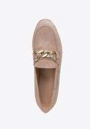 Suede moccasins with chain strap, beige, 98-D-101-9-40, Photo 5