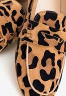 Women's leopard print suede moccasins, brown-black, 98-D-101-1-36, Photo 7