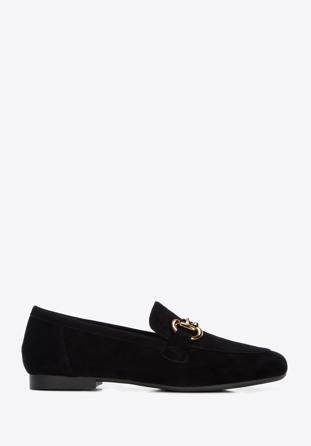 Women's suede bit loafers, black, 96-D-955-1-37, Photo 1