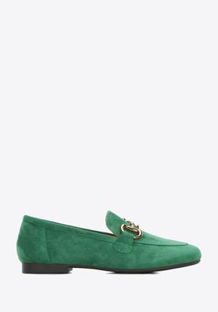 Women's suede bit loafers, green, 96-D-955-Z-35, Photo 1