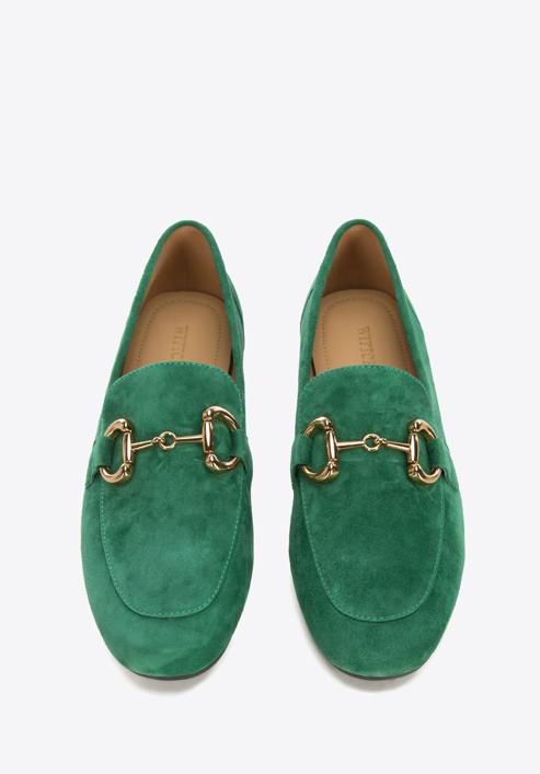 Women's suede bit loafers, green, 96-D-955-N-41, Photo 2