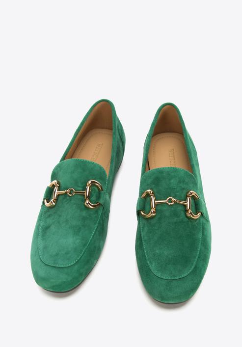 Women's suede bit loafers, green, 96-D-955-5-37, Photo 3