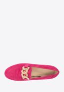 Women's suede loafers with a decorative chain, pink, 96-D-109-N-36, Photo 5