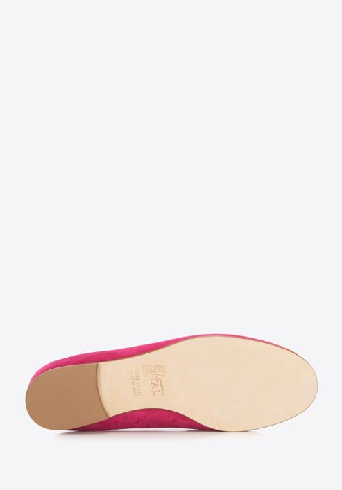 Women's suede loafers with a decorative chain, pink, 96-D-109-P-35, Photo 6