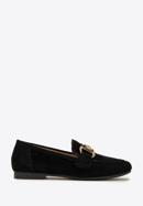 Women's suede penny loafers, black, 98-D-953-7-35, Photo 1