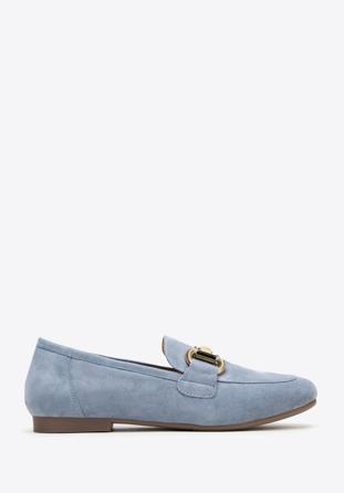 Women's suede penny loafers, blue, 98-D-953-7-41, Photo 1