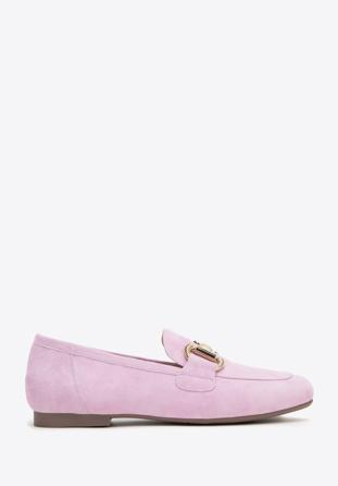 Women's suede penny loafers, light violet, 98-D-953-F-41, Photo 1