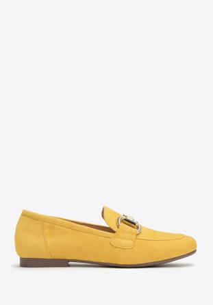 Women's suede penny loafers, yellow, 98-D-953-Y-35, Photo 1