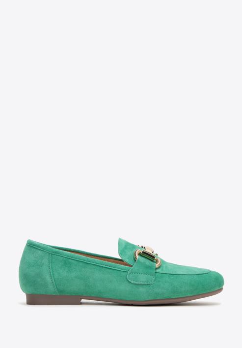 Women's suede penny loafers, green, 98-D-953-Y-35, Photo 1