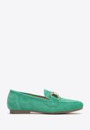 Women's suede penny loafers, green, 98-D-953-P-37, Photo 1