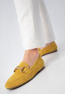 Women's suede penny loafers, yellow, 98-D-953-F-39, Photo 15