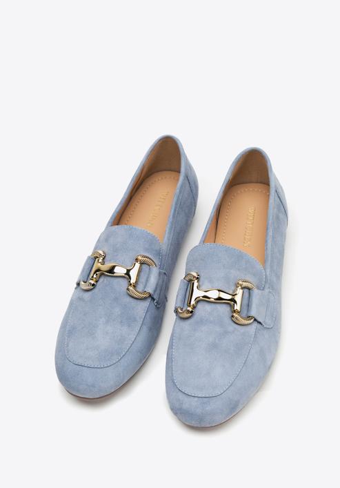 Women's suede penny loafers, blue, 98-D-953-1-35, Photo 2