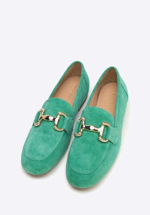 Women's suede penny loafers, green, 98-D-953-7-40, Photo 2