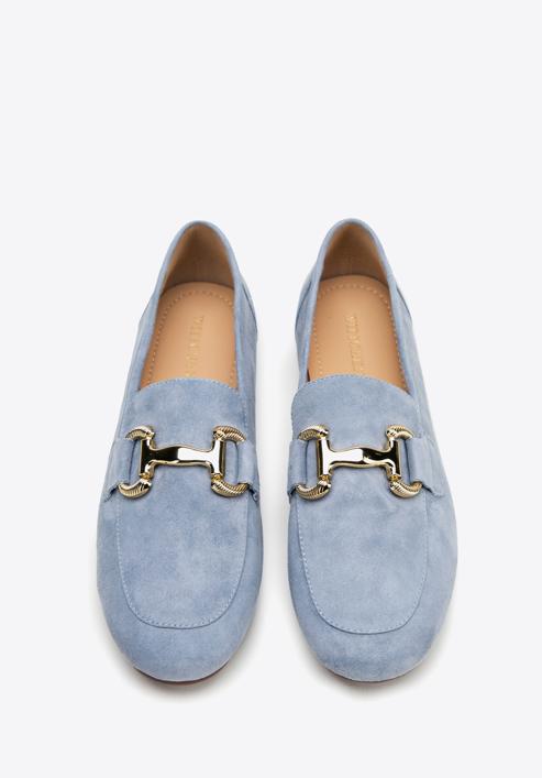 Women's suede penny loafers, blue, 98-D-953-Z-35, Photo 3