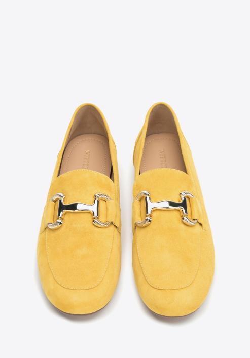 Women's suede penny loafers, yellow, 98-D-953-F-39, Photo 3