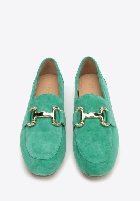 Women's suede penny loafers, green, 98-D-953-Y-35, Photo 3
