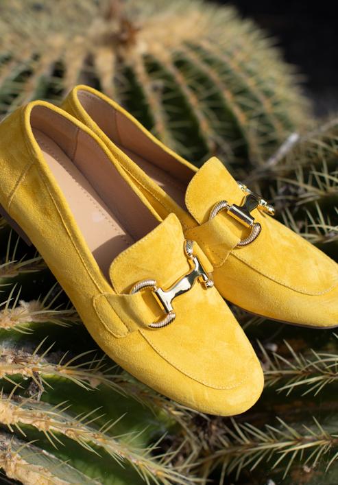 Women's suede penny loafers, yellow, 98-D-953-7-35, Photo 30