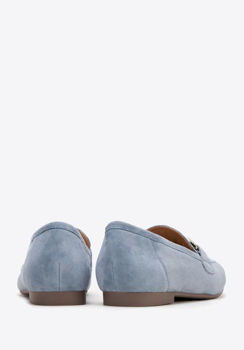 Women's suede penny loafers, blue, 98-D-953-P-37, Photo 4