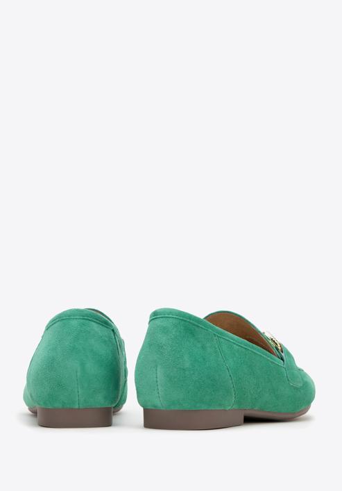 Women's suede penny loafers, green, 98-D-953-Y-40, Photo 4