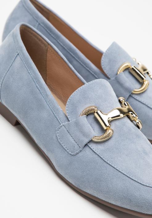 Women's suede penny loafers, blue, 98-D-953-Y-40, Photo 7