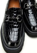 Patent leather loafers with glistening buckle, black-graphite, 97-D-505-1C-39, Photo 7