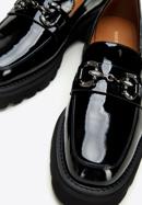 Patent leather loafers with glistening buckle, black, 97-D-505-1C-39, Photo 7